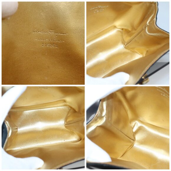 Salvatore Ferragamo Gancini Hand Bag plastic Clear Auth 79216 - Picture 13 of 14